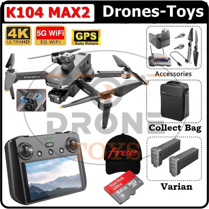 KF104 MAX 2 6KM DRONE GPS 3-AXIS GIMBAL 4K CAMERA WITH SCREEN DISPLAY REMOTE VS DRONE KF100 MAX FREE