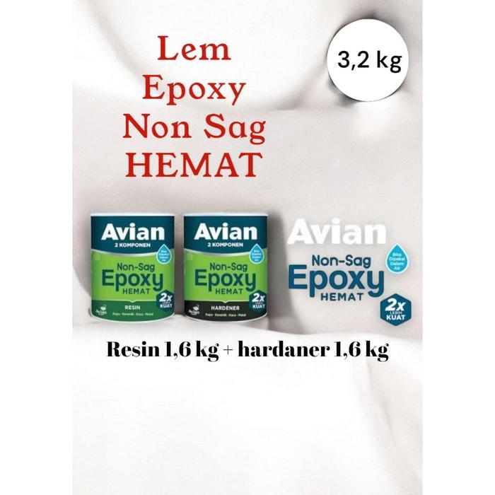 Lem Epoxy Non Sag Avian 2 Komponen Hemat - 1600 Gram/Avian Lem 2 Komponen Non Sag Epoxy, Lem Avian