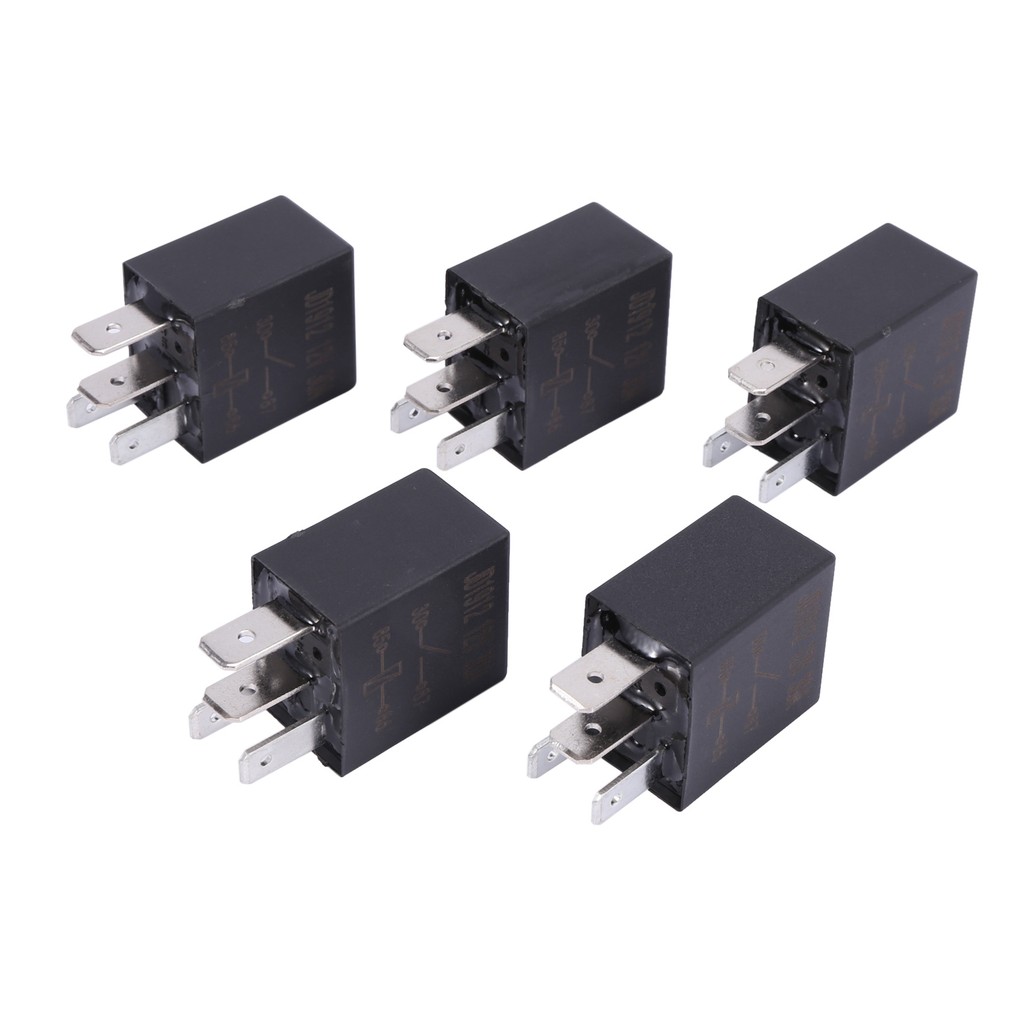NEW-5 X 30A AMP 12V 4PIN CAR AUTO RELAY KIT SPST FOR FAN FUEL PUMP LIGHT HORN