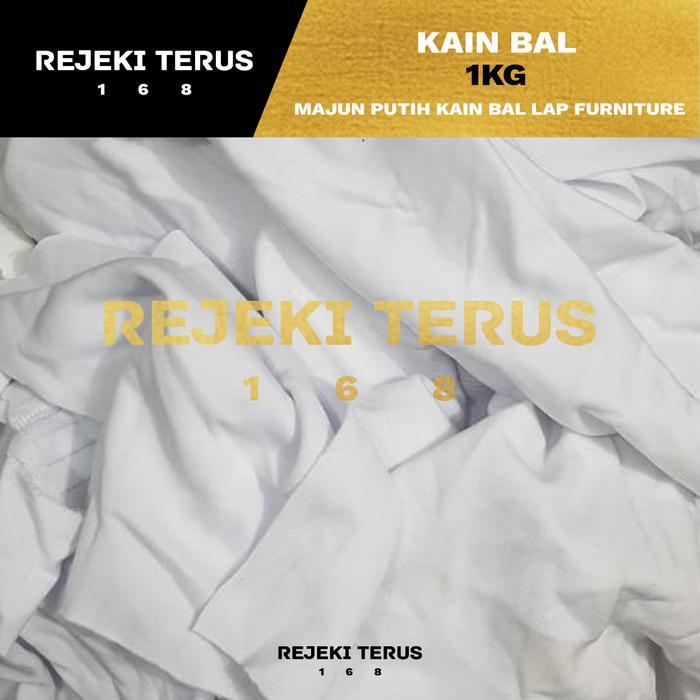 KAIN BAL 1KG MAJUN PUTIH KAIN BALL KAIN PERCA BAL LAP FURNITURE PERCA