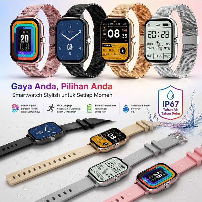 Premium Jam Tangan Smartwatch Amoled Smart Watch Wanita Smartwatch Pria Digital Iphone Smartwatch