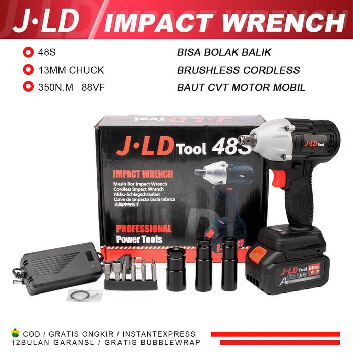 Orion Tools - Jld 13Mm Cordless Impact Wrench 88Vf Brushless Impact Wrench Mesin Bor Baterai 350N.M