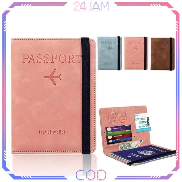 Dompet Paspor Kulit Tempat Passpor Dompet Paspor RFID Dapat Menempatkan Kartu SIM Tas
