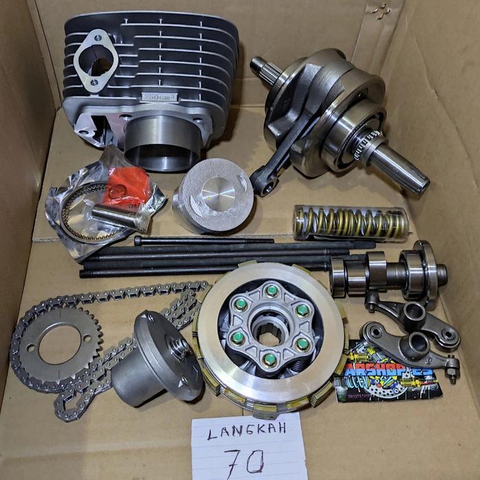 PAKET BORE UP STROKE UP TIGER GL MEGAPRO LANGKAH 70 KOMPLIT Piston Roller Motorcycle