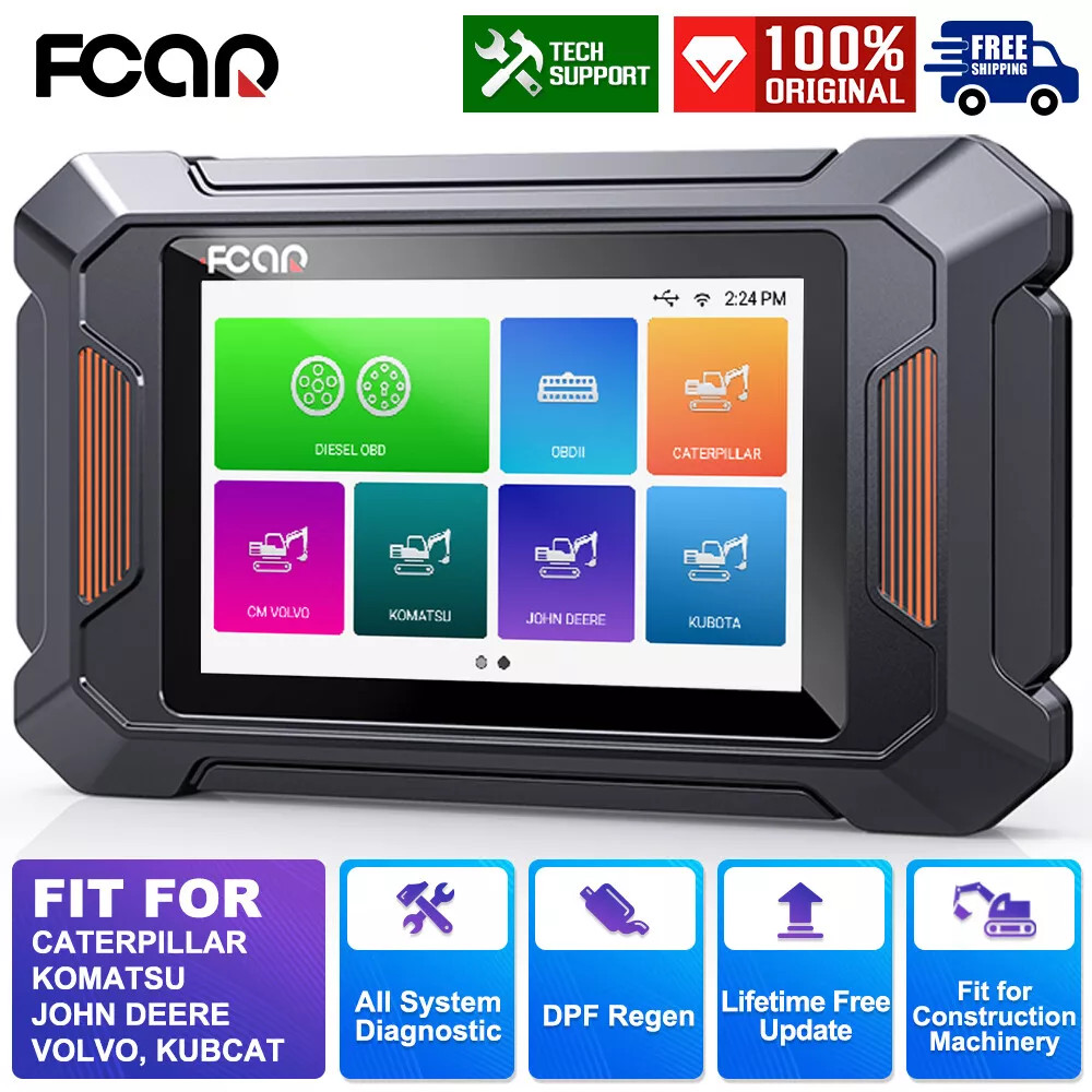New New FCAR F804 Construction Machinery Truck HD Diesel Full System Diagnostic Scanner D.PF Regen H