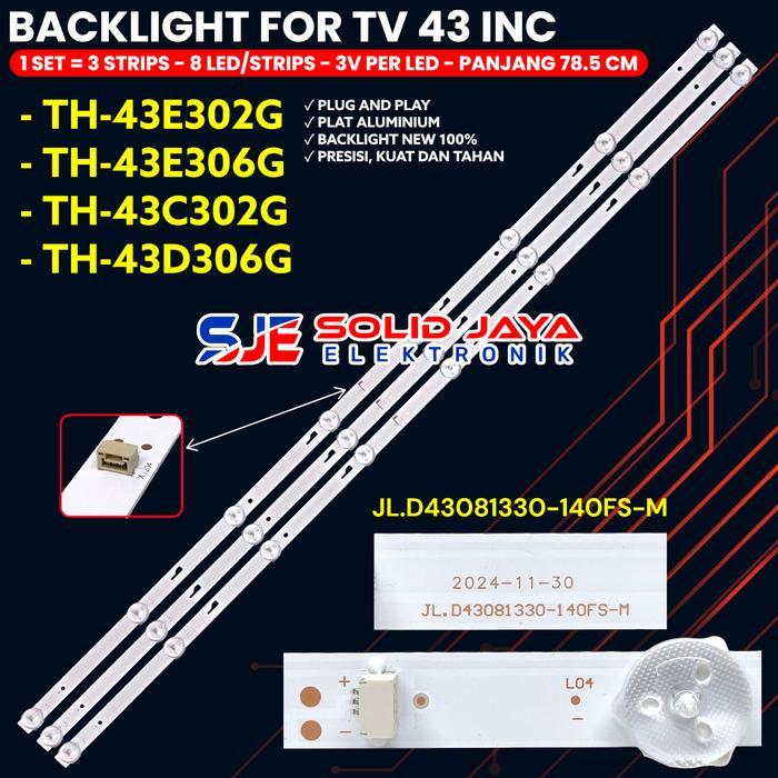 Diskon Backlight Tv Panasonic 43 Inch Th-43C302G Th-43D302G Th-43E302G Th-43D306G Th-43E306G