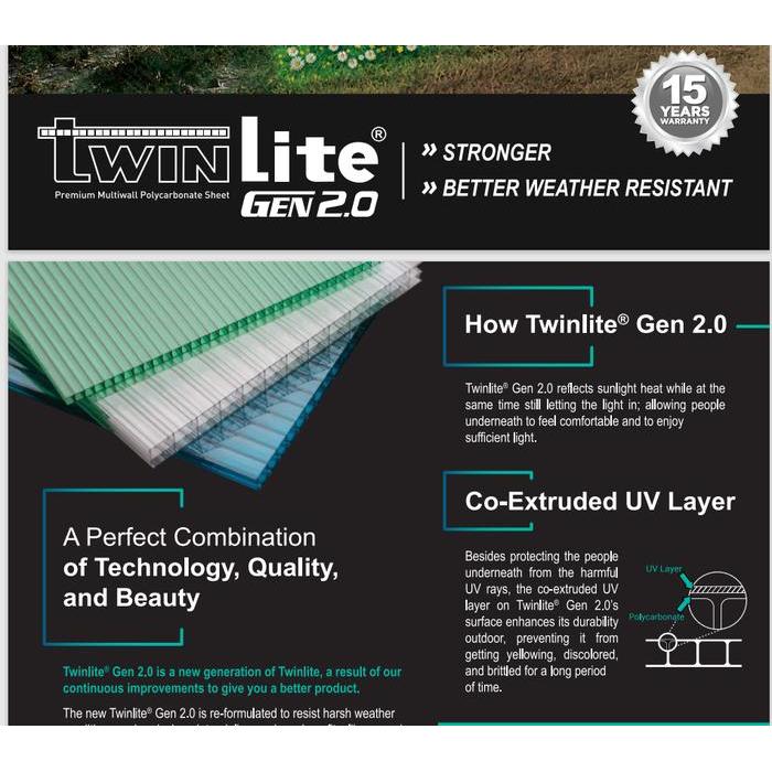 Sale Polycarbonate 5Mm Twinlite [ 1/2 Roll ] - Atap Fiber Polycarbonate - Andal Prima Id