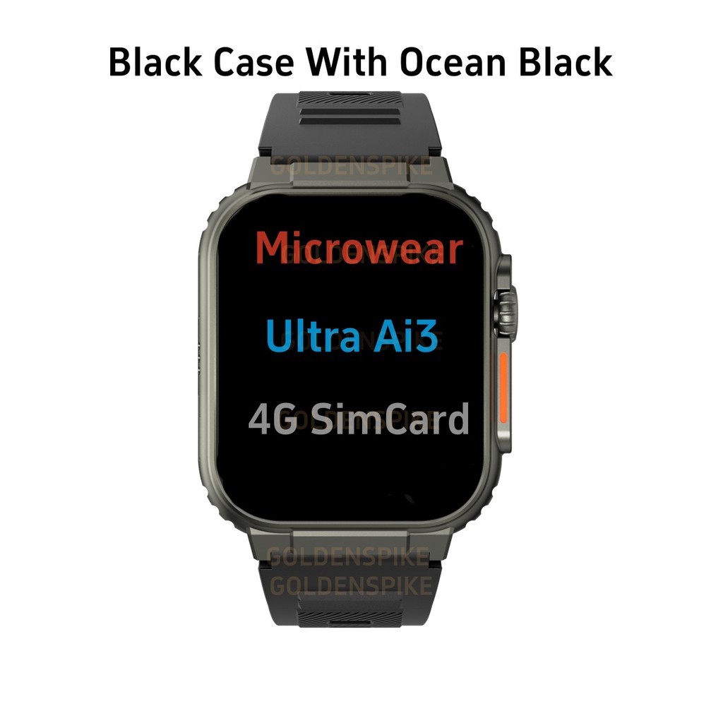 Microwear Ultra Ai3 Smartwatch 4G SIM Card Android 2.2'' 448*528 Amoled Health Monitoring 180 Rotary
