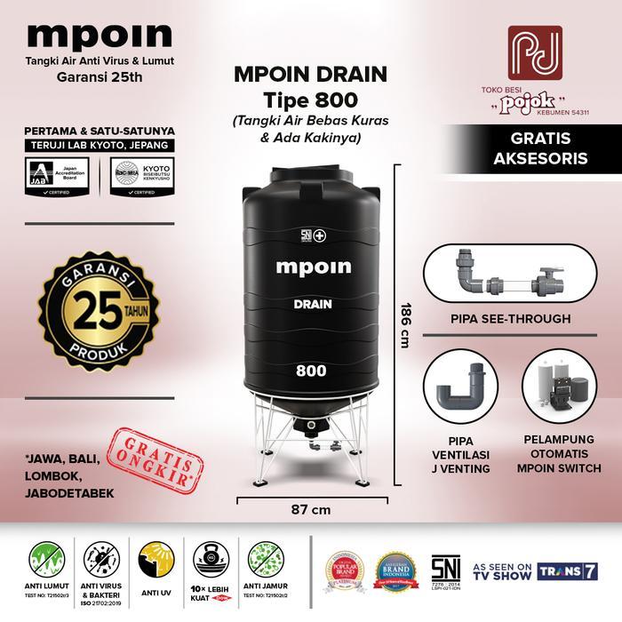 TANDON AIR MPOIN DRAIN 800 LITER GARANSI 50 TAHUN