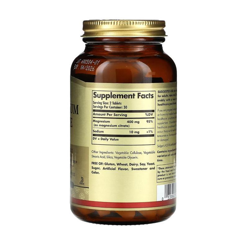 Solgar Magnesium Citrate 120 Tablets Promo