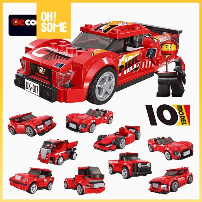 OHSOME - Mainan Bricks Balok Susun Mobil DECOOL Circuit (10 Model) 31017