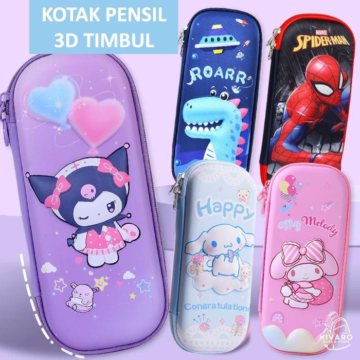 

Kivaro Tempat Pensil Anak Perempuan & Laki-Laki Motif Unicorn Dino 3D Timbul PC1 Kivaro Girl