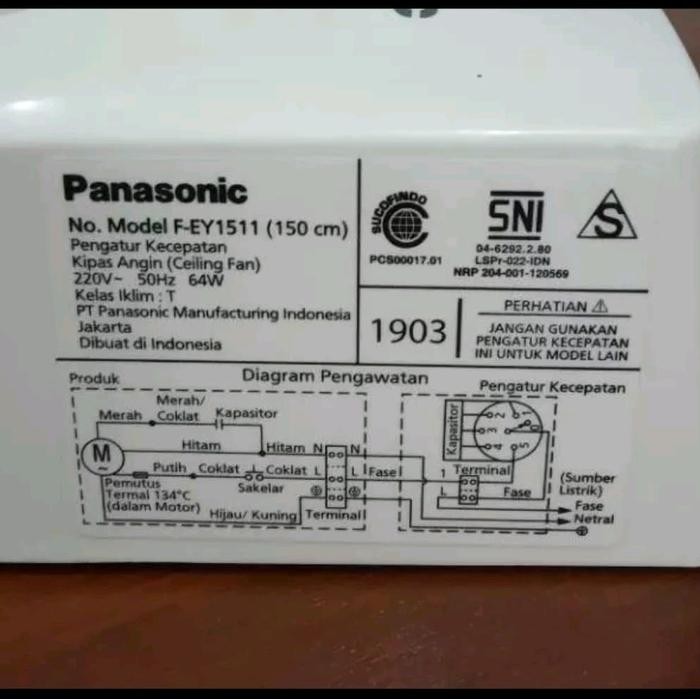 SWITCH REGULATOR FAN SPEED PENGATUR KECEPATAN KIPAS CEILING PANASONIC KDK