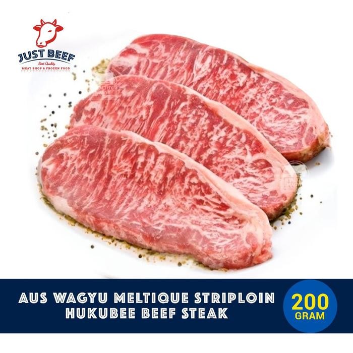 

Pilihan- Aus Wagyu Meltique Striploin Hukubee Beef Steak 200Gr