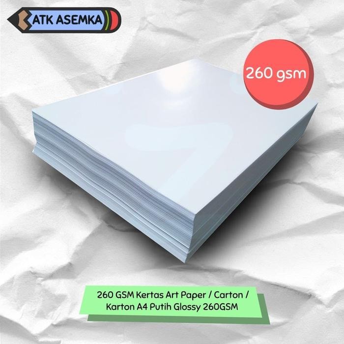 

Pilihan- 260 Gsm Kertas Art Paper / Carton / Karton A4 Putih Glossy 260Gsm