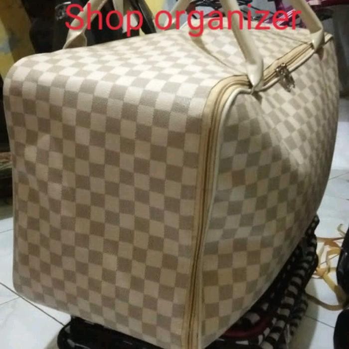 Travel Bag Jumbo Catur Cream Kanvas Pria Wanita Bisa cod Tas travel jumbo tas besar taslan