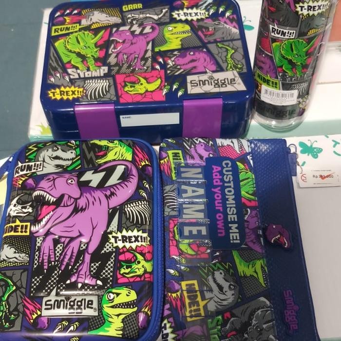

SMIGGLE DINOSAURUS PERALATAN MAKAN SEKOLAH ANAK - KOTAK PENCIL DLL
