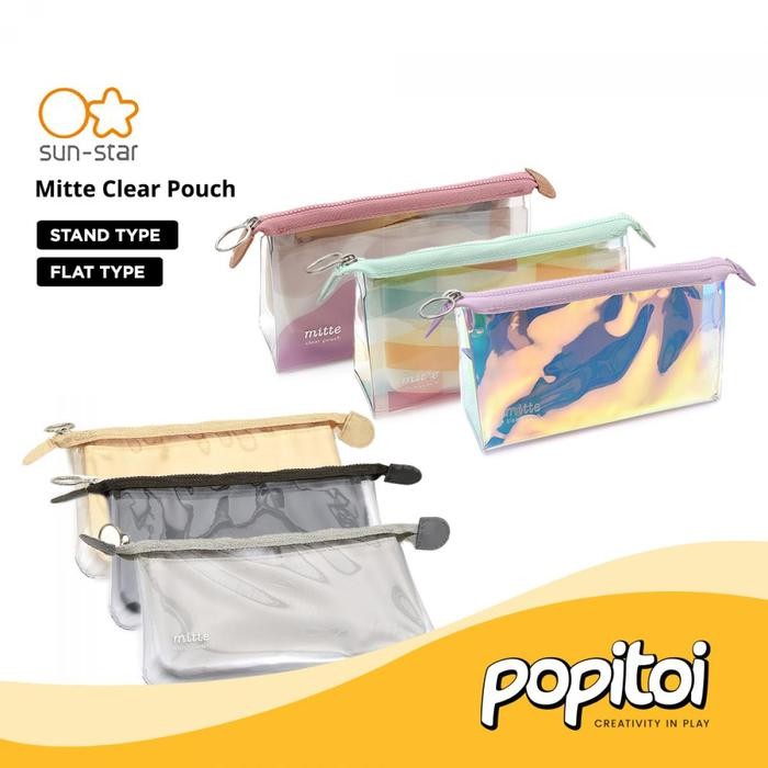 

SUN-STAR MITTE CLEAR POUCH PEN CASE KOTAK TEMPAT PENSIL PLASTIK RESLITING