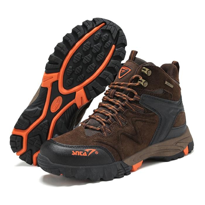 Sepatu Gunung Snta 496 Brown Orange Boot Hiking / Trekking / Outdoor