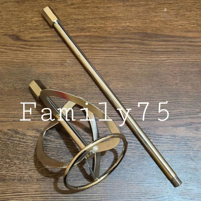 Stik Pengaduk Cat Semen Mixer Adonan Stainless Gagang Bor Mixer Hl