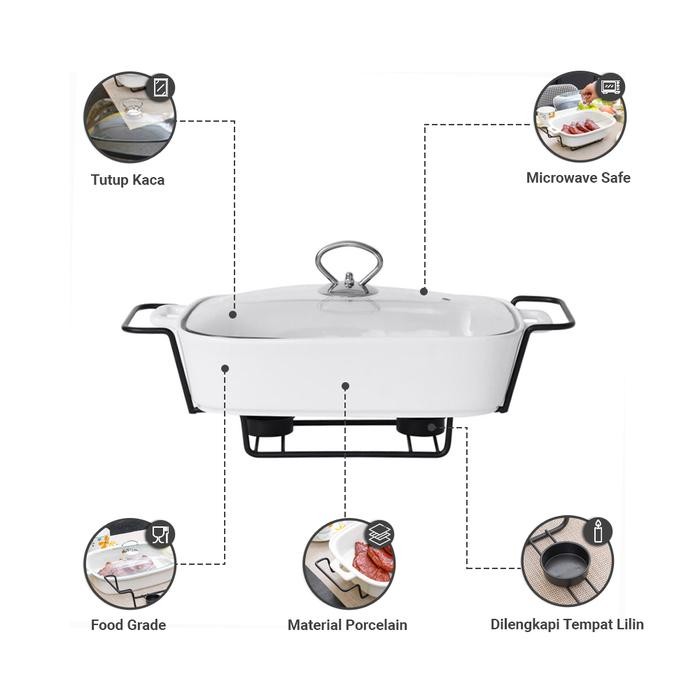 Appetite 33 Cm Casserole Penghangat Makanan Rectangle