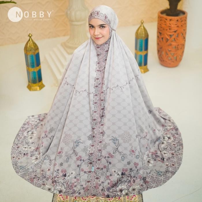 Nobby Ranti Mukena Bahan Marry Silk: Mukena Premium, Lembut dan Elegan Motif Floral