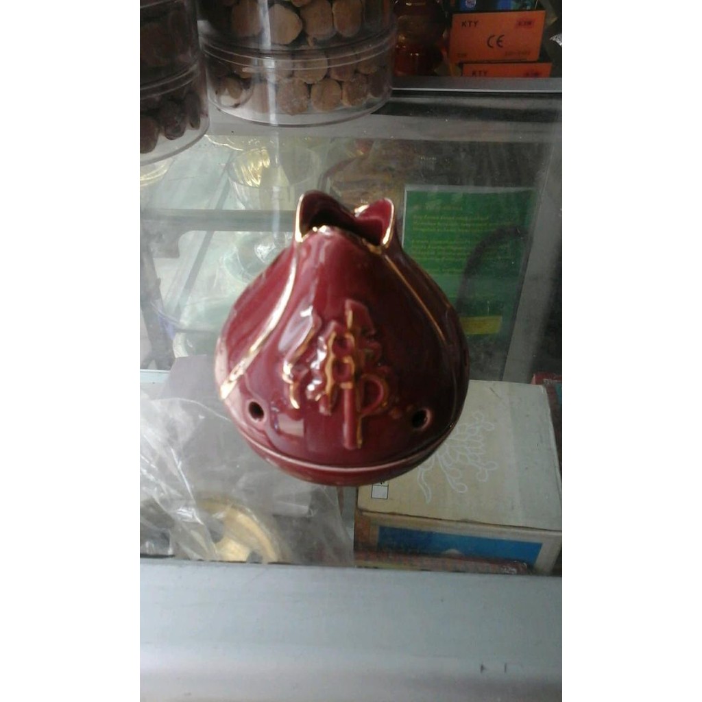 Dupa tempat bakar dupa kerucut keramik merah