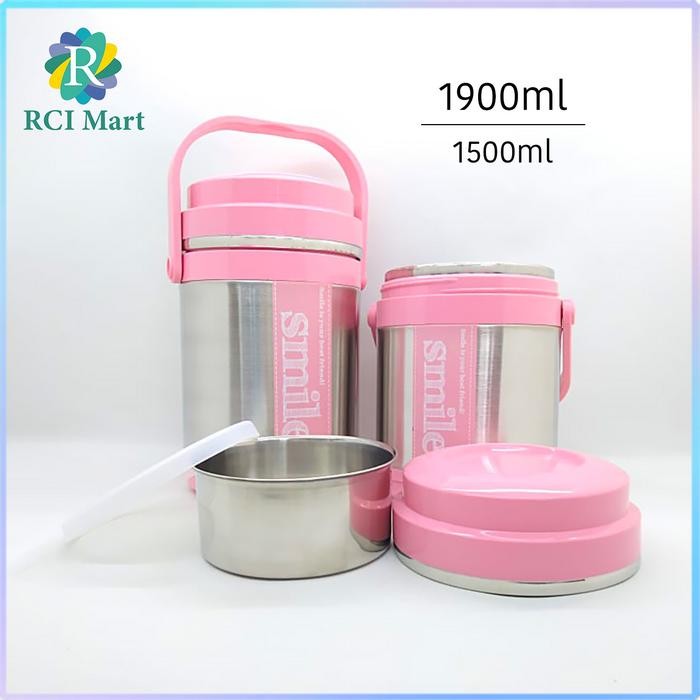 Rantang Sup Bubur Tunggal Tingkat Kuah Besar Nasi Bekal Stainless Anti Karat - Rci Mart