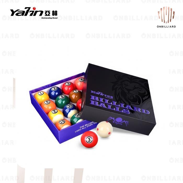 Khusus Grab Yalin Billiard Ball Set 57.2Mm Black White Bola Billiard Meja 7 8 9 Ft Feet 2 1/4"