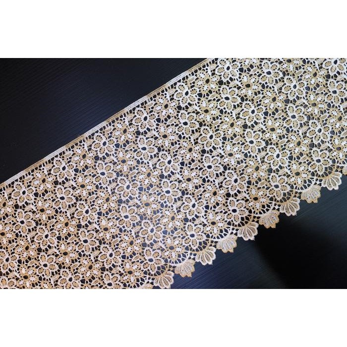 Kain Renda Bordir Giper - (Glv-6064) Bunga Besar - 2 Tone