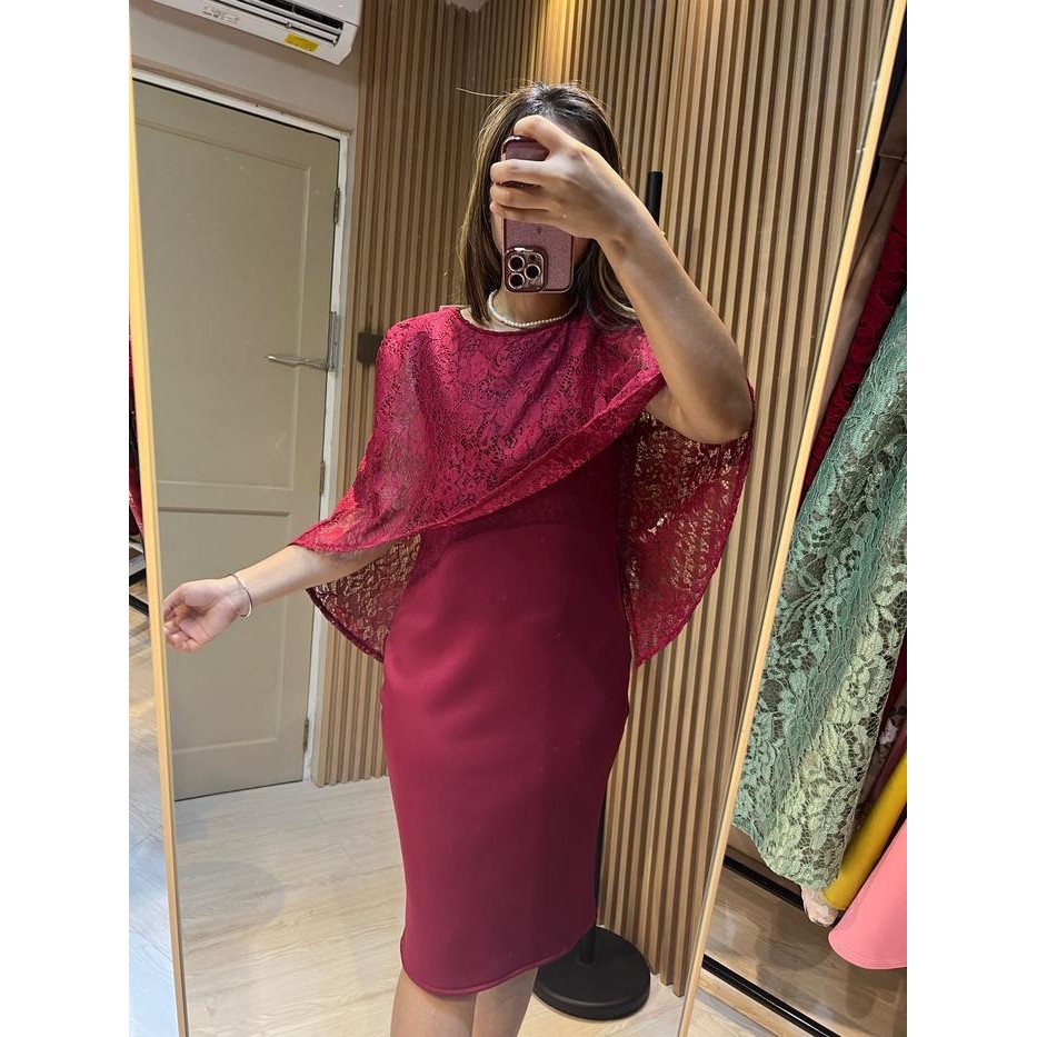 Pilihan- Althree Clothing - Liana Dress Scuba Premium Wanita Brokat Casual