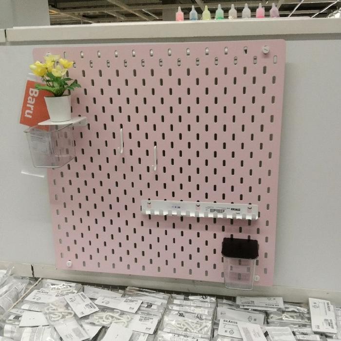 

Papan Pegboard berlubang papan workshop rak dinding warna pink merah muda