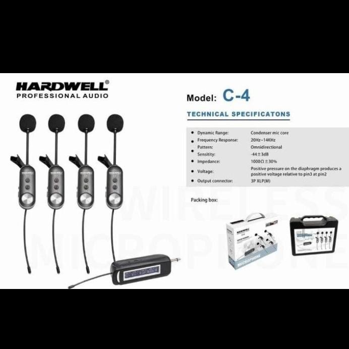 Mic wireless Hardwell C4 Original 4mic wireless clip on