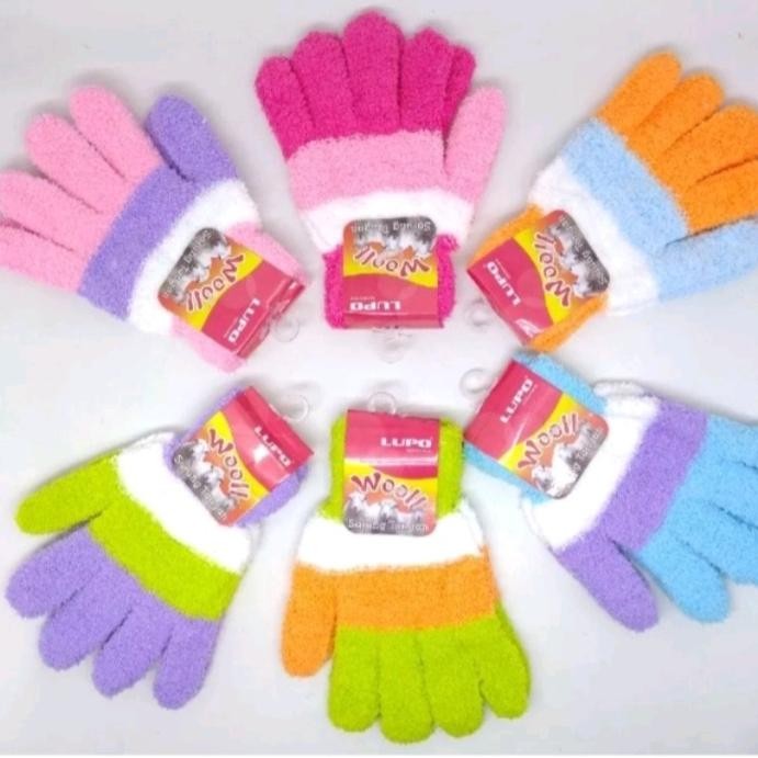 sarung tangan motor motif pelangi /sarung tangan kerja wanita