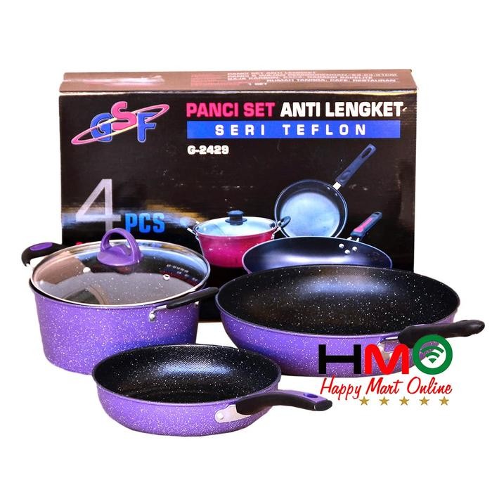 Panci Set Teflon 4 Pcs Set Anti Lengket GSF