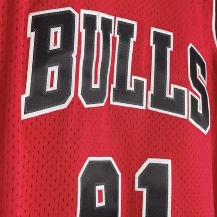 PJS BORDIR IMPORT JERSEY BAJU BASKET CHICAGO BULLS 91 DENNIS RODMAN MERAH