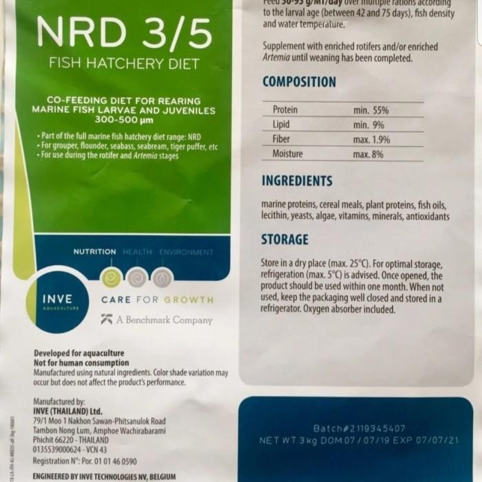 PELET NRD 3KG 3/5 300 - 500 MIKRON PAKAN BURAYAK CUPANG DAN GUPPY