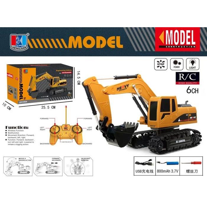 MJ MAINAN KONSTRUKSI HENGJIAN ENGINEERING REMOTE RC EXCAVATOR1:24 6CH 903