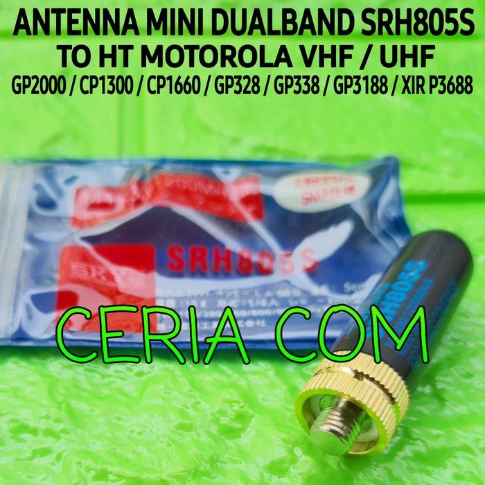 ANTENA MINI HT MOTOROLA VHF UHF DUALBAND SRH805S CP1300 CP1660 GP328