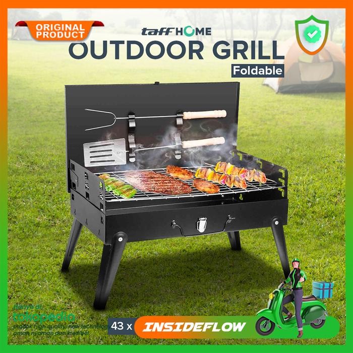 Set Tunggku Alat Pembakar Arang Bakar Ayam Panggang Ikan BBQ Portable