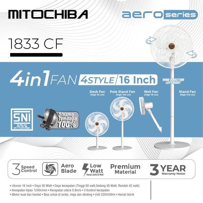 ORI Kipas Angin Mitochiba 1833 Cf / Kipas Angin Mitochiba Aero Series 1833