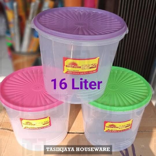 Toples Kerupuk Plastik 16 liter Sunrise / Food Sealware / Toples Plastik