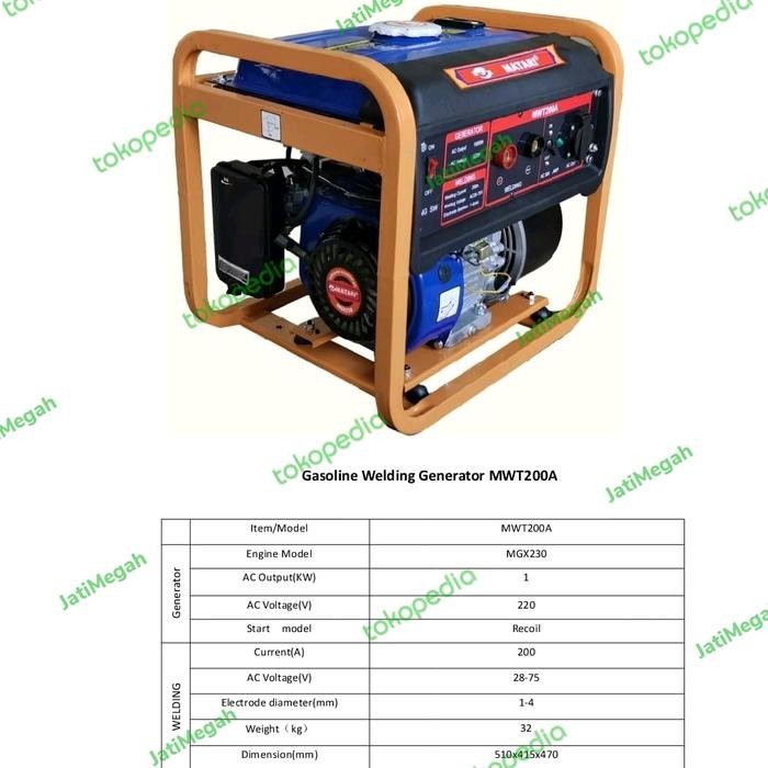 Mesin las portable 200 Amp Genset Matari
