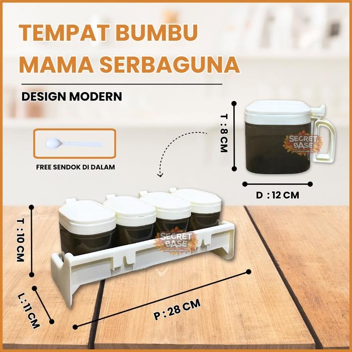 [Cod] Tempat Bumbu Mama - Wadah Bumbu Dapur Set / Toples Bumbu Plastik Kitchenware Tbk