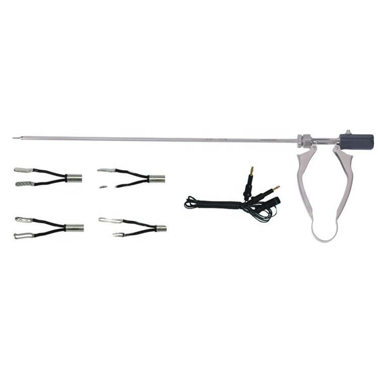 TERLARIS V shaped Stainless steel handle Bipolar coagulation forceps with bipolar cable