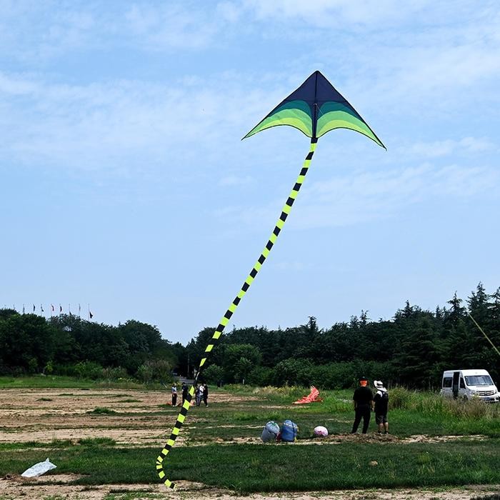 Mainan Layangan Anak Besar Jumbo Layang Panjang Ekor Hijau Biru