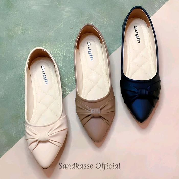 Donatello - Flatshoes Erina - Sepatu Flatshoes Wanita Dasi Pita Karet Kerja Sepatu Kerja Wanita Flat