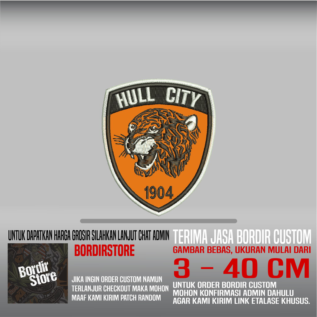 HULL CITY 1904 TIGER BS-553 PATCH BORDIR LOGO/EMBLEM