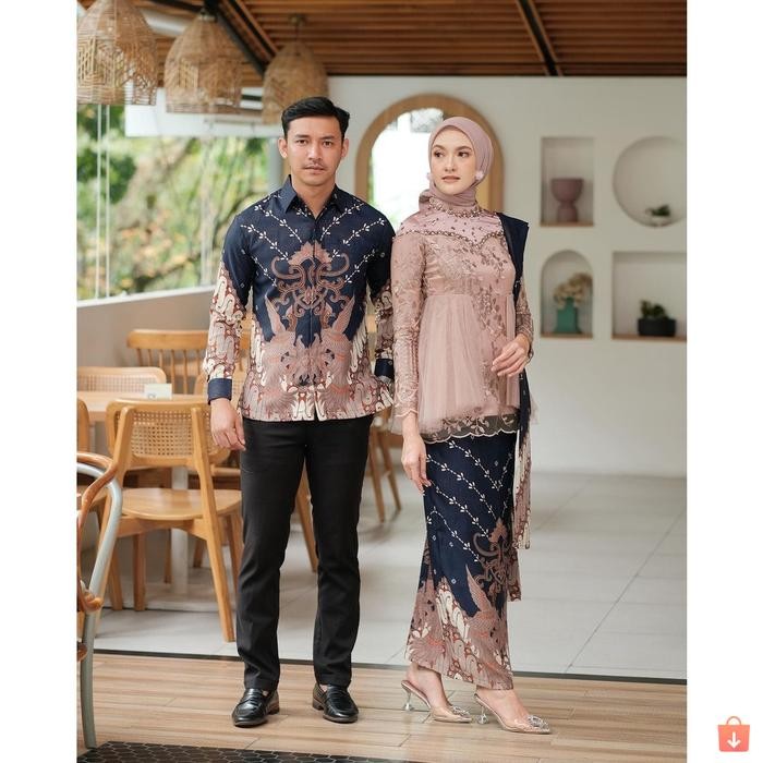 ORIGINAL Kebaya Couple Brokat Modern Alyana Kebaya Wisuda dan Kondangan Kebaya Couple Batik Prima
