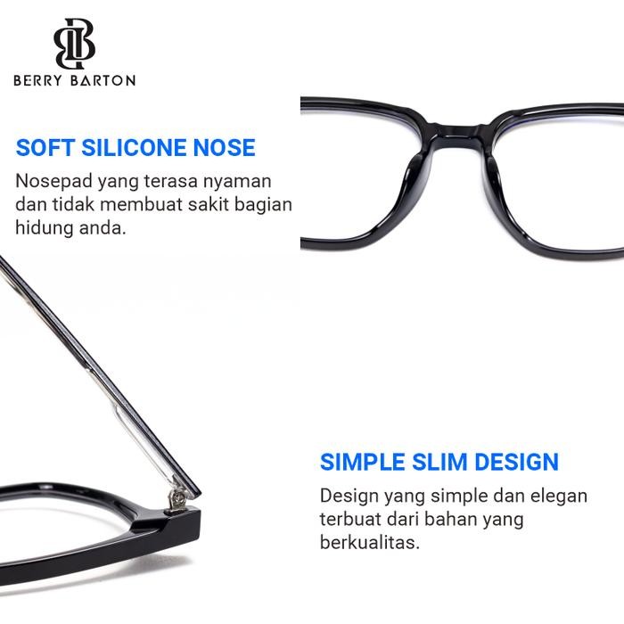 rb8j- Kacamata Square Elastis Unisex Anti Blueray Photocromic Minus 8921
